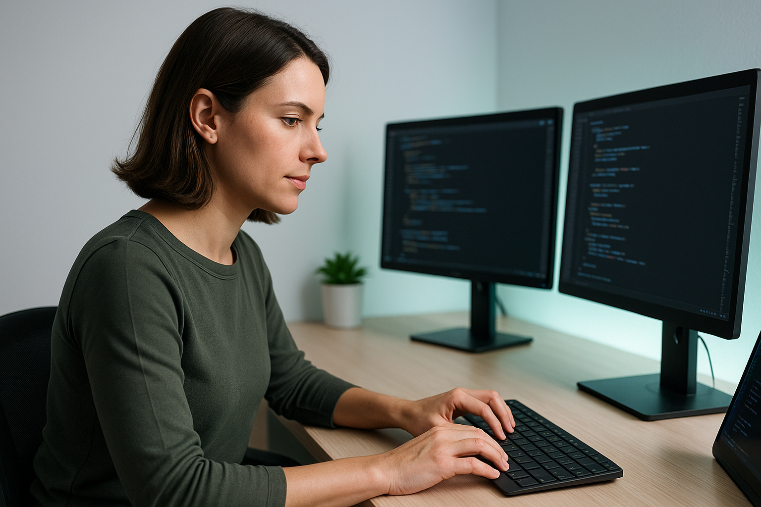 Developer collaborating with product team